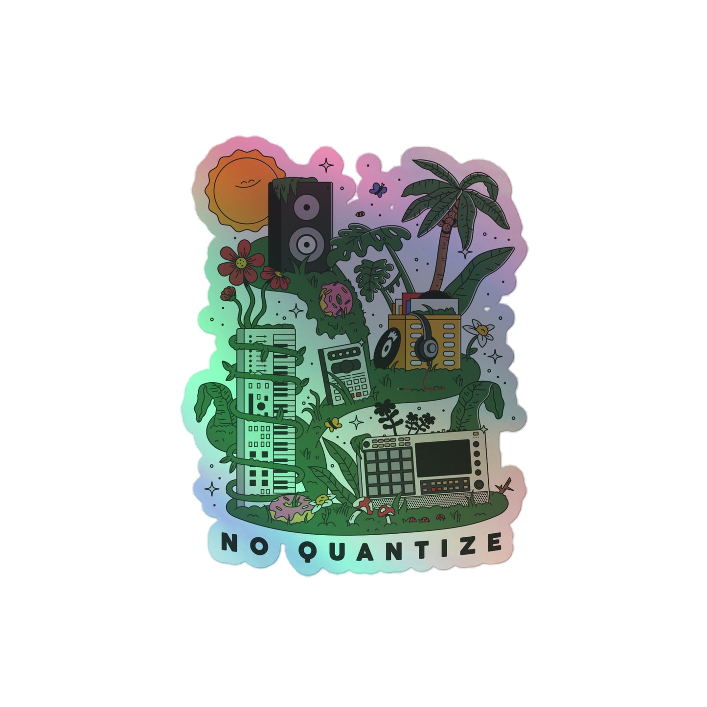 Beat Maker Island Hoodie (Black Print Pt. 1) Holographic Stickers